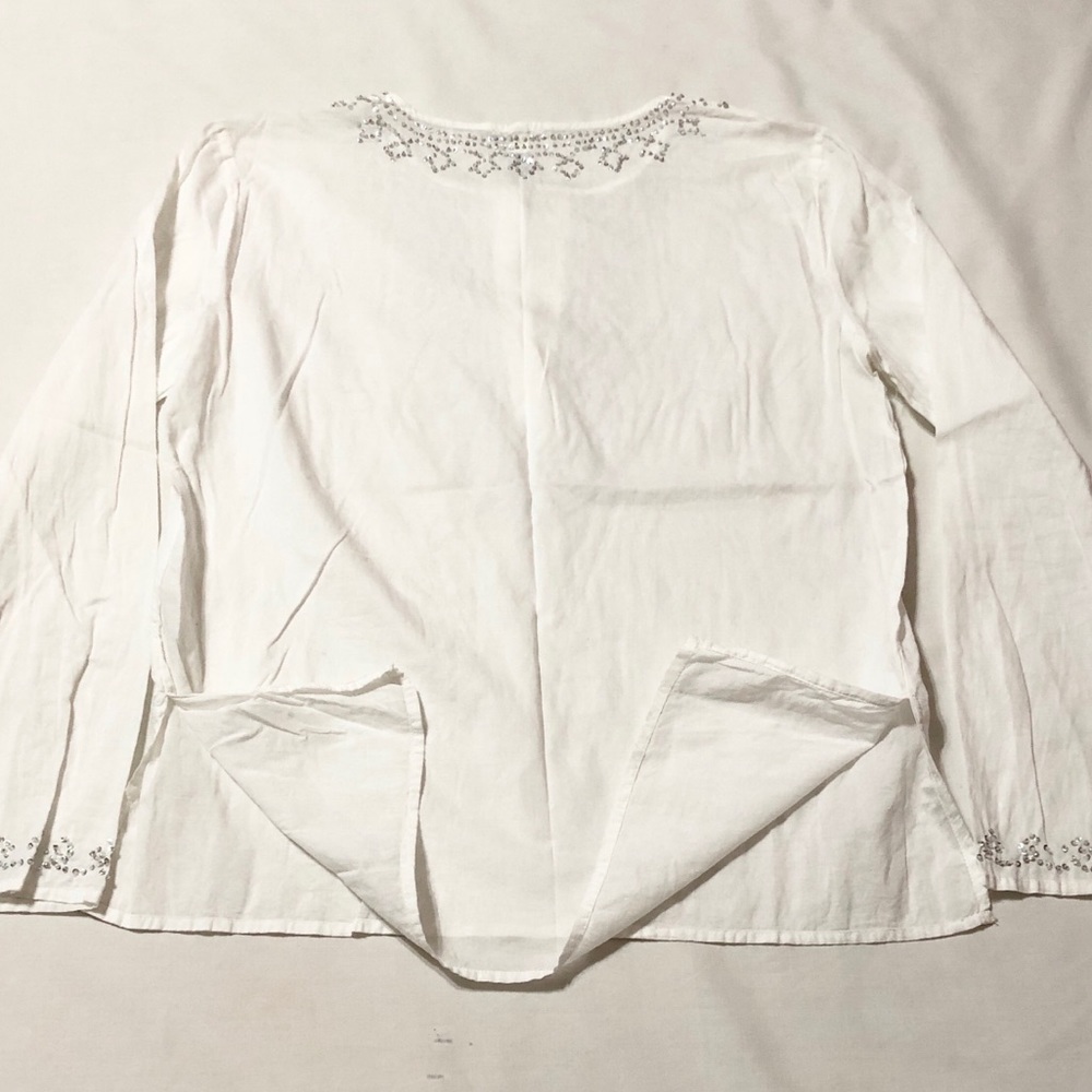 Old Navy Women’s L/S White Boho Beaded Tunic - M - Picture 10 of 14
